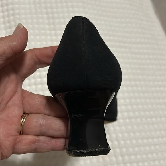 Vaneli Black Square Toe Kitten Heels Bow Size 10N - Picture 6 of 12